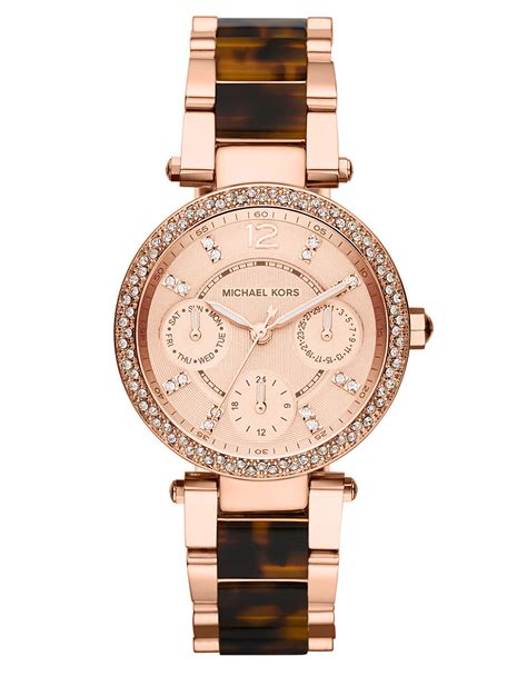 michael kors parker rose glitz chronograph ladies watch|Michael Kors chronograph.